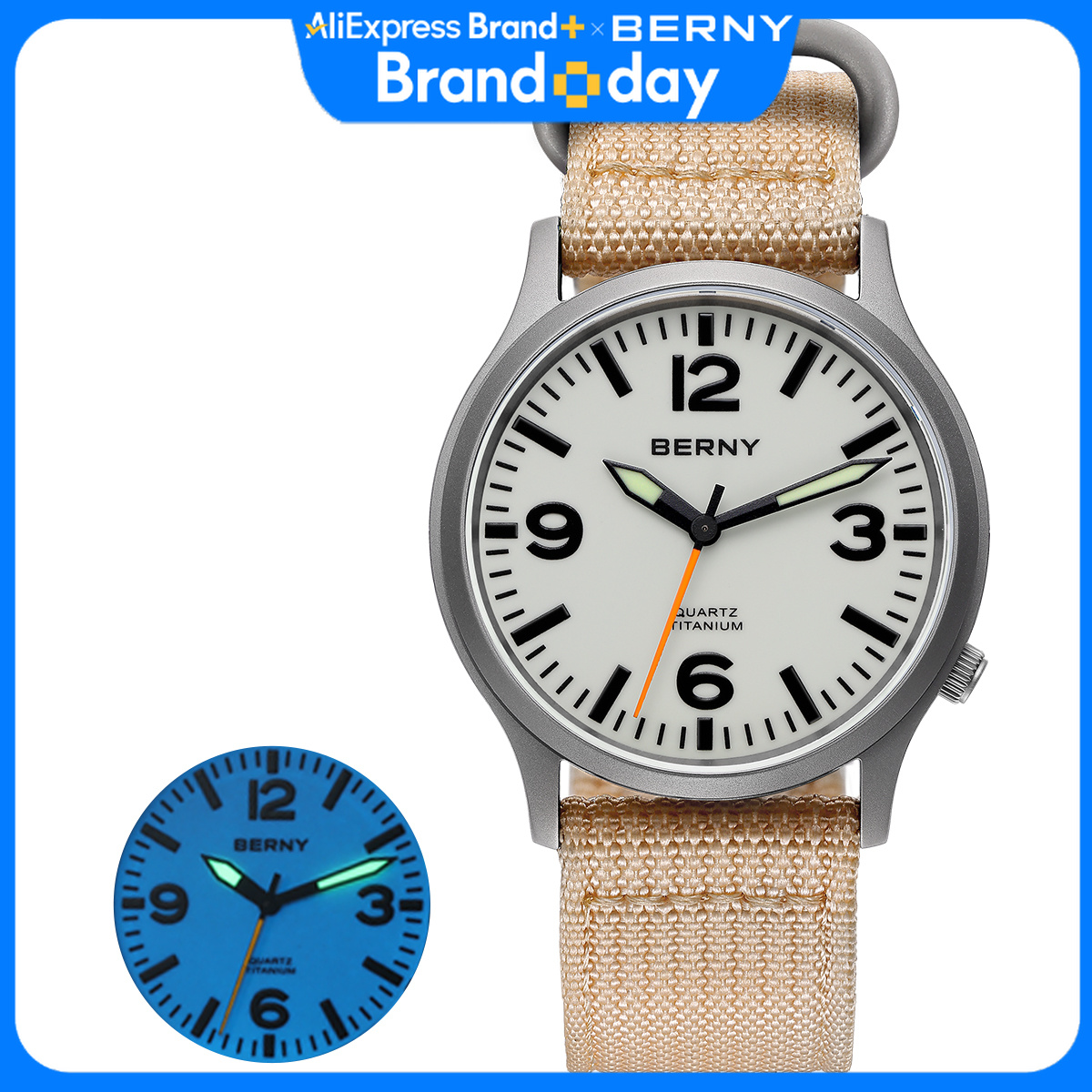 Outdoor Sport Field - Relojes BERNY de titanio para hombre,