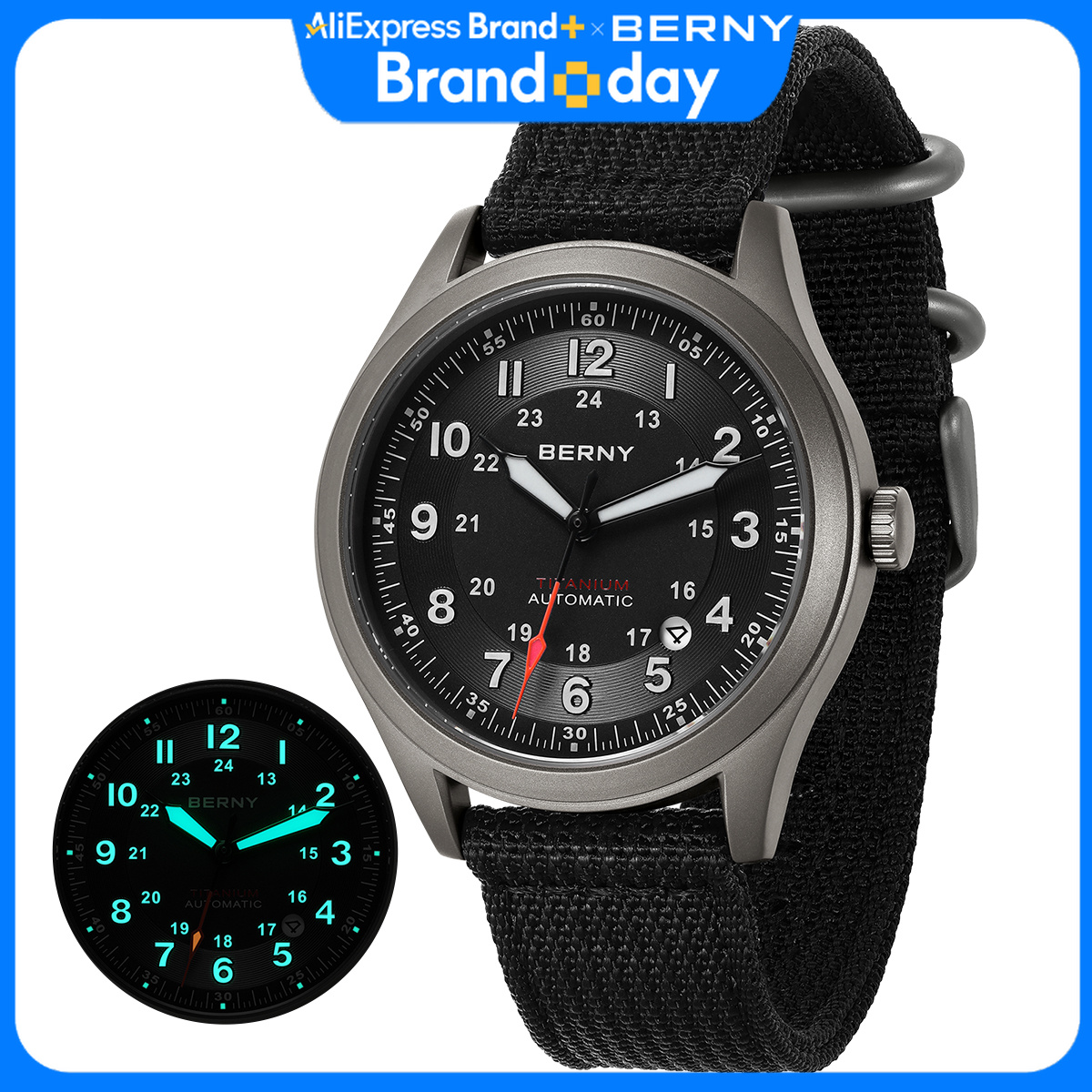 Outdoor Sport Field - Reloj Mecánico BERNY de Titanio Automático
